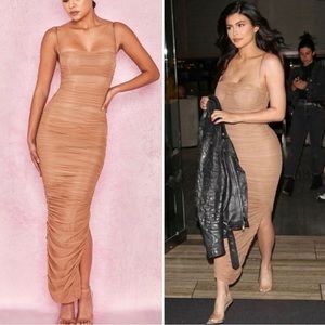 HOUSE OF CB: RUCHED MAXI, NUDE, SIZE SMALL